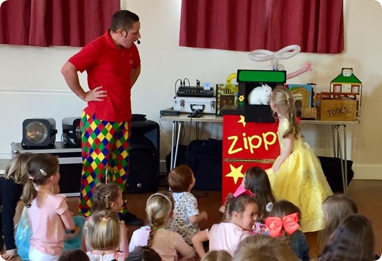 Birthday party magician in Dubai performing interactive kids magic show